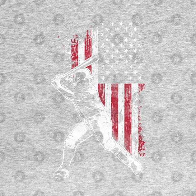 American Flag Baseball Batter Design by TeeShirt_Expressive